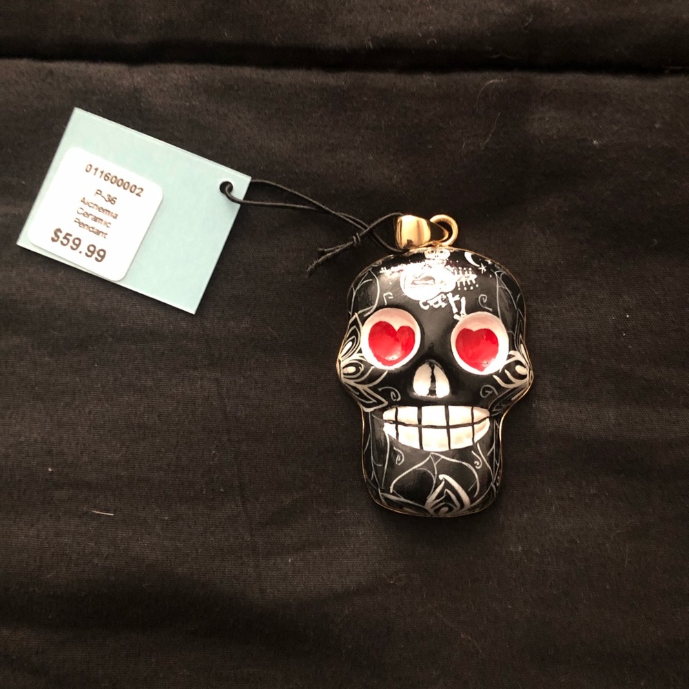 Ceramic Sugar Skull pendant